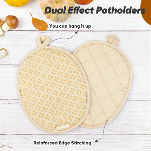 Oven Mitts and Pot Holders 4 Sets, Heat Resistant 500 ? Oven Mitt and Pot Holder, Oven Glove&Potholders with Non-Slip Silicone Surface,Kitchen Ess...