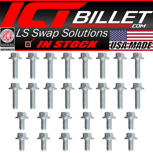 ICT Billet Bolt KIT ONLY - LS Ignition Coil & Bracket - Hex Flange Bolts LS1 LS3 LS2 LSX 551426...