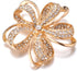 Nicole Miller Gold Twisted Petals Flower Crystal Rhinestones Brooch...