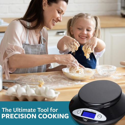 Smart Weigh Food Kitchen Scale with Bowl,11lb x 0.1oz / 5000 x 1grams, Digital Weight Scale for Baking,Cooking for Ounces and Grams...