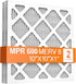 10x10x1 AC Furnace Air Filter, MPR 600, MERV 8 Pleated HVAC AC Filter, 2 Pack (exact dimensions 9.81x9.81x0.81 inch)...