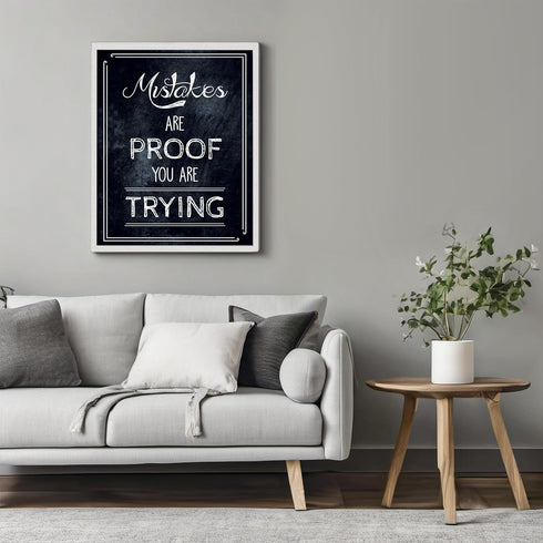 Posterizer 1 pcs-Mistakes Are Proof You Are Trying-Typography Art-Motivational & Inspirational Art-Decor for Home & Office- UNFRAMED Wall Art...