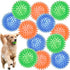 12pack Squeaky Dog Toys Spiky Dog Balls Cleans Teeth and Promotes Dental and Gum Health for Your Pet Squeaker Ball Toys for Aggressive Chewers (S ...