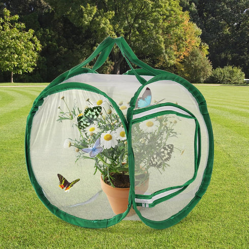 ZENFUN 2 Packs Insect and Butterfly Habitat Cages, Monarch Insect Mesh Cage, Caterpillar Enclosure, Butterfly Habitat, Terrarium Pop-up(12 x 12 x ...
