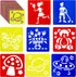 24 Pieces Stencils for Kids, Drawing Stencils Chalk Stencils Large Washable Sports, Planet, Fairy Tale and Cartoon Themed Primary Shape Template f...