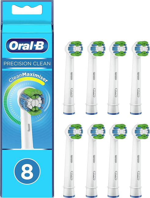 Oral-B Braun Precision Clean 4210201329343 Toothbrush Heads with Cleanmaximiser Bristles for Optimal Cleaning in Letterbox Packaging Pack of 8...