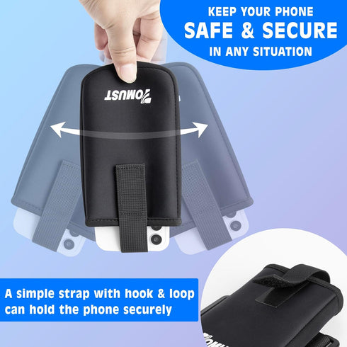 Phone Holder with Three Strap, Lightweight Arm Band with Reflective Logo, Elastic Armband Sleeve with Case Fits iPhone and Android, Use for Runnin...