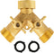 INNAV8 Garden Hose Splitter 2 Way Heavy Duty - SOLID BRASS Hose Splitter Features Easy to Open Valves - Garden Hose Y Splitter for Outdoor Faucet ...