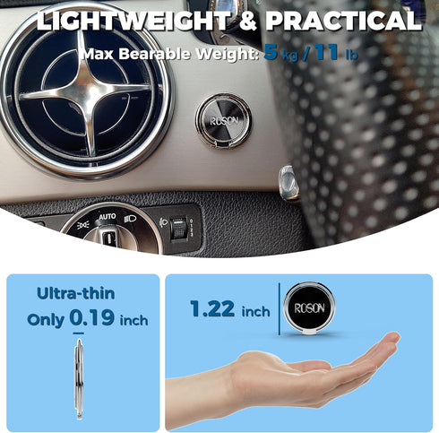 ROSON Sunglass Holder for Car Dash Sunglasses Clip Premium Metal-Alloy Glasses Eyeglass Holder Truck Car Accessories for Women Man - Any Surface Y...