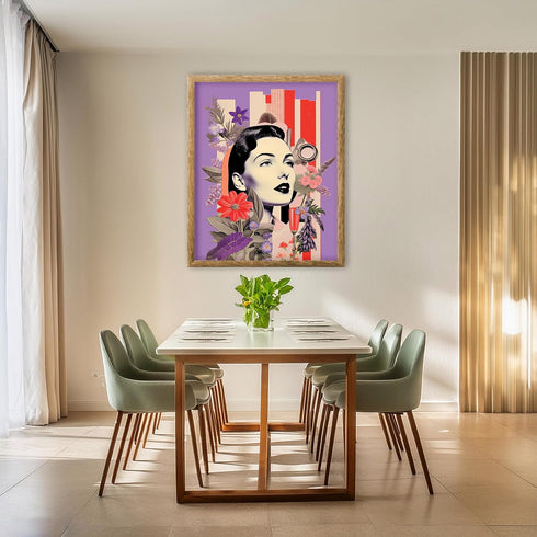 Posterizer 1 pcs-vintage woman collage with surreal elements-Retro Art-Abstract & Modern Art-Gift for Art Lovers-Gifts for Women- UNFRAMED Wall Ar...