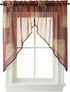 No. 918 Eden Inspirational Patchwork Semi-Sheer Rod Pocket Kitchen Curtain Swag Pair, 56" x 36", Multi...