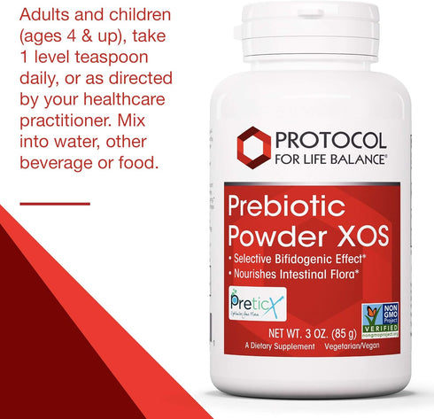 Protocol Prebiotic Powder XOS - 1.55g per Serving - Intestinal Flora - Supports GI Tract & Gut Health* - Kosher & Non-GMO - 3 oz...
