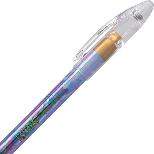 Pentel Krazy Pop Iridescent Gel Pen, (1.0mm) Bold line, Blue & Gold Ink (K91-DXC)...