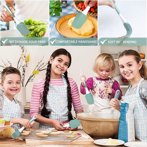 Silicone Kitchen Cooking Utensils Set Heat Resistant, 5 Pcs Silicone Spatula Set for Baking Cooking Mixing, Silicone Cooking Utensils Set for Nons...
