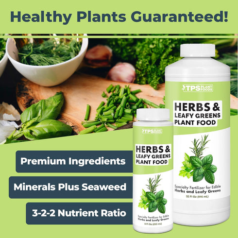 Herb Plant Food for All Edible Herbs, Leafy Greens and Veggies, Liquid Houseplant Fertilizer 8 oz (250mL)...