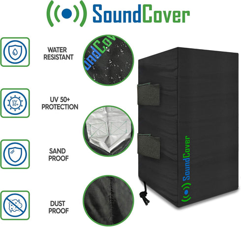 Two Small Outdoor Speaker Covers for C-Bracket Mounted Speakers - Cover Size: Height 9.85" X Width 5.9" X Depth 6.9" - Fits Yamaha NS-AW194, Klips...