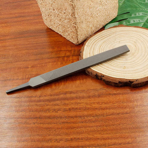 6 Inch Flat Medium Cut File, High-Carbon Steel Double Cut Teeth Single Hand File Without Handle Suitable for Wood, Metal, Sharpening...