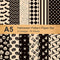 Whaline 12 Designs Halloween Pattern Paper Set A5 Size Beige Black Craft Paper 60 Sheet Spider Pumpkin Bat Witch Plaid Stripe Dot Origami Paper Do...