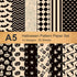 Whaline 12 Designs Halloween Pattern Paper Set A5 Size Beige Black Craft Paper 60 Sheet Spider Pumpkin Bat Witch Plaid Stripe Dot Origami Paper Do...