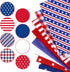 Whaline 8Pcs Patriotic Cotton Fabric Bundles Red Blue White Star Stripe Fat Quarters 4th of July Quilting Patchwork for Independence Day DIY Handm...