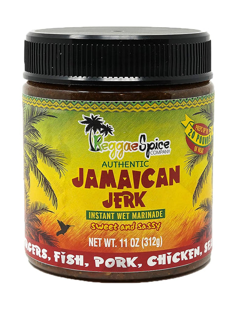 Reggae Spice Jamaican Jerk Marinade | 60-Second Authentic Wet Rub Seasoning Sauce for Cooking Meats | Gluten Free, Vegan, and Keto Friendly | Swee...