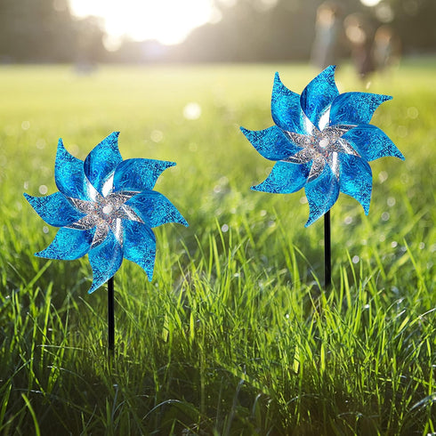 Hausse 10 Pack Reflective Pinwheels with Stakes, Extra Sparkly Pinwheel for Garden Decor, Bird Repellent Devices Deterrent to Scare Birds Away fro...