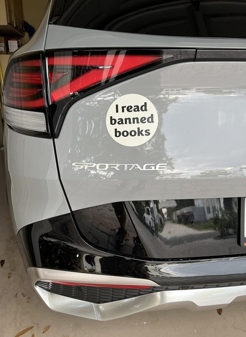 I Read Banned Books Locker Magnet for Car Bumper, Cars Trucks SUVs - Refrigerator Made in The USA by Americans for Americans......