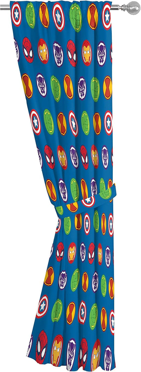 Jay Franco Marvel Super Hero Adventures Double Team 63" Inch Drapes - Beautiful Room Décor & Easy Set Up, Bedding Features The Avengers - Curtains...