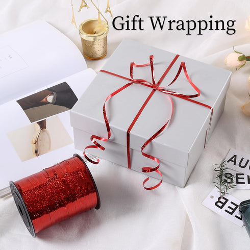 White Happy Brithday Curling Ribbon 3/16 Inch Wide 500 Yard Glitter Ribbon Shiny Metallic Curling Ribbon for Gift Wrapping Balloon Ribbon Balloon ...
