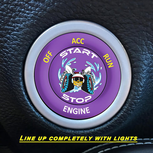 Car Push Start Button Cover for Dodge Challenger Charger Dart Accessories 2015-2024, Engine Start Ignition Kit Cover Emblem Badge Unique Stylish D...