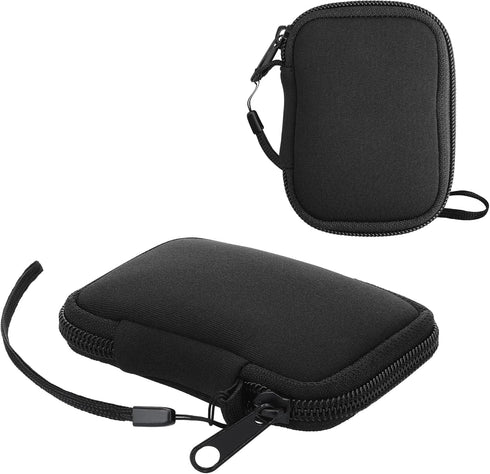 kwmobile Neoprene Case Compatible with in-Ear Headphones - 2.3 x 3.5 inches (6 x 9 cm) Case with Zip - Black...