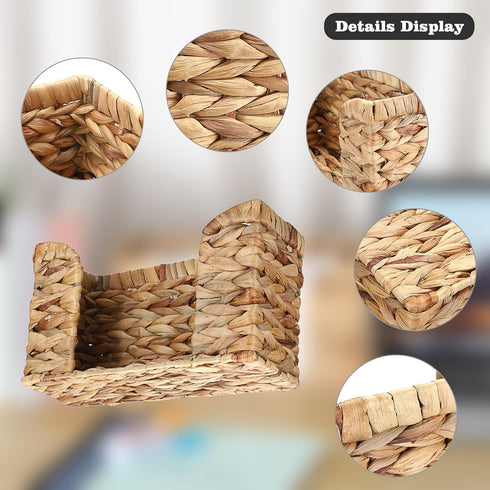 Sumnacon Paper Towel Dispenser Countertop Water Hyacinth Paper Towel Dispenser for Bathroom Toilet Kitchen Counter,Wicker Paper Towel Holder Count...
