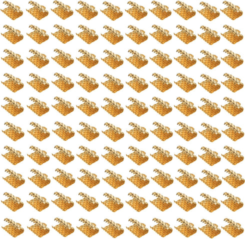 dophee 100Pcs Ribbon Clamps Crimp Ends with Loop, Beads Clasps Hook Tips Clips Connectors Cord Ends DIY Craft Kit for Jewelry Making Bracelet Clos...