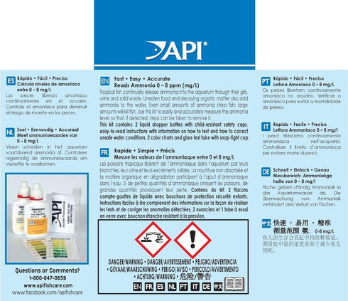 API AMMONIA 130-Test Freshwater and Saltwater Aquarium Water Test Kit...