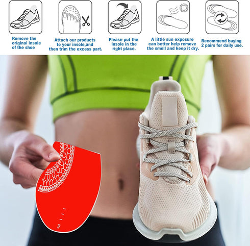 Silicone Self-Adhesive Insoles Sticker for Universal Sneakers 0.5MM Relieve Plantar Fasciitis Keep Shoes Dry and Comfortable,Anti Odor,Resistant(S...