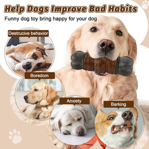 Large Dog Toys for Aggressive Chewers, Tough Dog Toys for Aggressive Chewers, Indestructible Dog Toy, Dog Bones Long Lasting for Medium/Large Dogs...