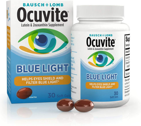 Ocuvite Blue Light Lutein 25mg Lutein & Zeaxanthin Supplement, by Bausch + Lomb, 30 Softgels (Packaging May Vary)...
