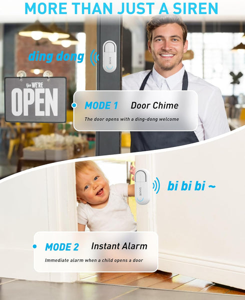 SanJie Door Alarm for Kids Safety with Remote, Door Open Alarm for Home /Dementia Patients/Pool?0-120 Db Volume Ajustable 4 Working Modes?, Door A...