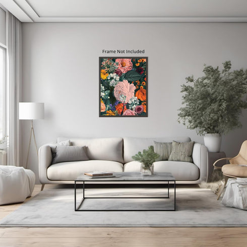 Posterizer 1 pcs-painted lush girly pastel flowers-Floral & Botanical Art-Abstract & Modern Art-Decor for Home & Office- UNFRAMED Wall Art...