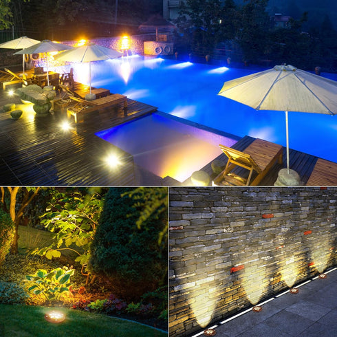 SMY Lighting 12W Well Lights Landscape LED In Ground Lights, Grated Top Anti-Glare,12-24V AC/DC Low Voltage, IP67 Waterproof Aluminum in-Grade Up ...