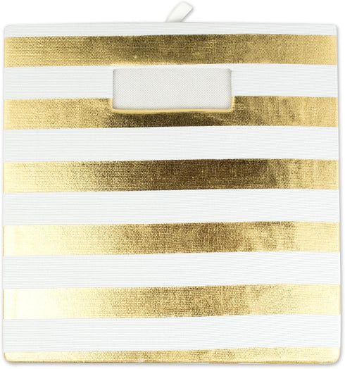 DII Polyester Cube Storage Collection Hard Sided Collapsible, 11x11x11, Gold...