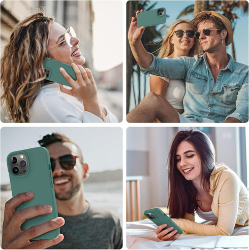 OTOFLY Designed for iPhone 14 Pro Case, Silicone Shockproof Slim Thin Phone Case for iPhone 14 Pro 6.1 inch (Pine Green)...
