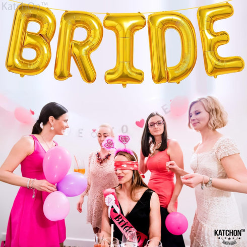 KatchOn, Giant Bride Balloons Gold - 40 Inch | Bachelorette Party Decorations | Gold Bride Balloon for Bridal Shower Decorations | Bridal Shower B...