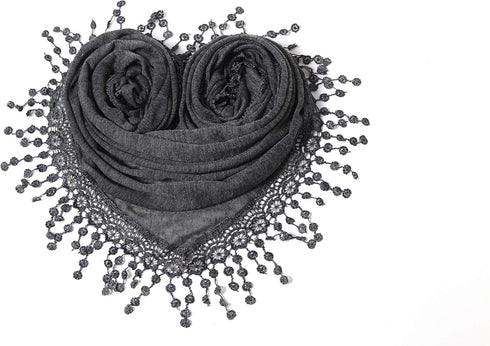 Cindy & Wendy Lightweight Triangle Floral Fashion Lace Fringe Scarf Wrap for Women...