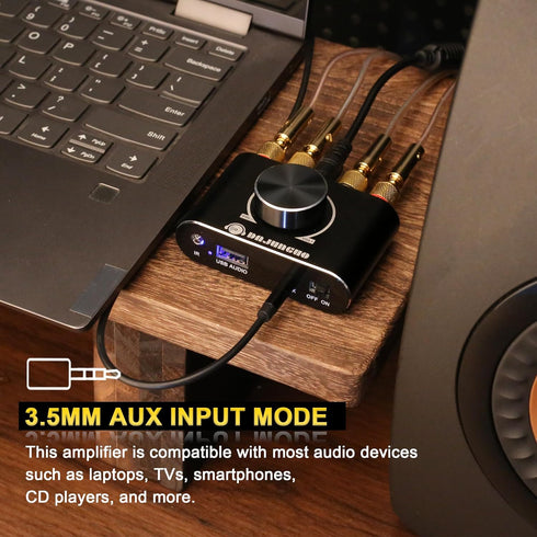 X15H Audio Amplifier 2.0 Channel 20W+20W Bluetooth Power Amp with Remote Control Function,Supports Bluetooth/USB/AUX Input, with 12V/5A DC Power S...