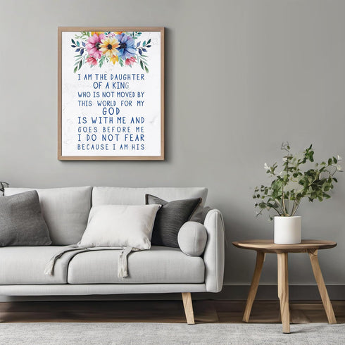 Posterizer 1 pcs-i am the daughter of a king-Bible verses-Kids Room Art-Religious Posters-Gifts for Christians-decor for Girls, Teens Bedroom- UNF...