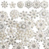 Frcctre 30 Pack Pearl Rhinestone Buttons, 6 Styles Embellishments Button Faux Pearl Button, Flat Back Flower Crystal Buttons for DIY Craft Jewelry...