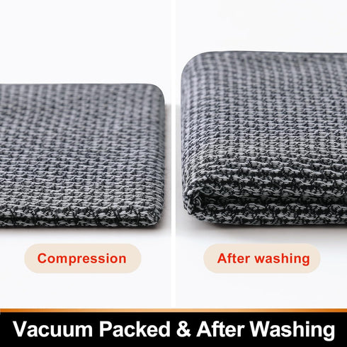 Kitchen Towels and Dishcloths Sets, 26 X 15 Inch and 12 X 12 Inch, Set of 8, Soft and Super Absorbent Dish Towels for Drying Dishes, Black with Wh...