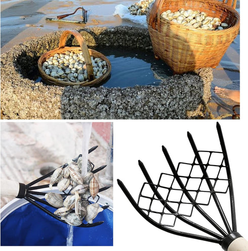 2 Pcs Claw Rake Clam Scraper Tool for Beach Clamming Claws Hand Rake Seafood Shell Digger Tool...