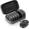 AUVON Canvas Bag Travel Pill Organizer 2 Times a Day, Large AM/PM Weekly Pill Box 7 Day Pill Case with Portable Gray Zipper Cloth Bag for Holding ...